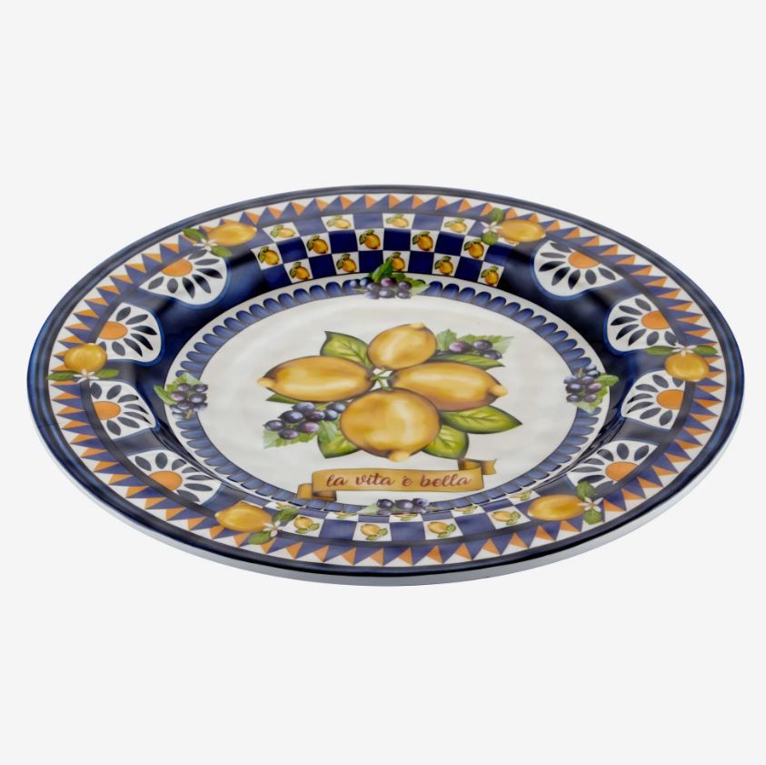 Mavi Melamin Yemek Tabağı 28 Cm Capri Collection by Chiara Alessi