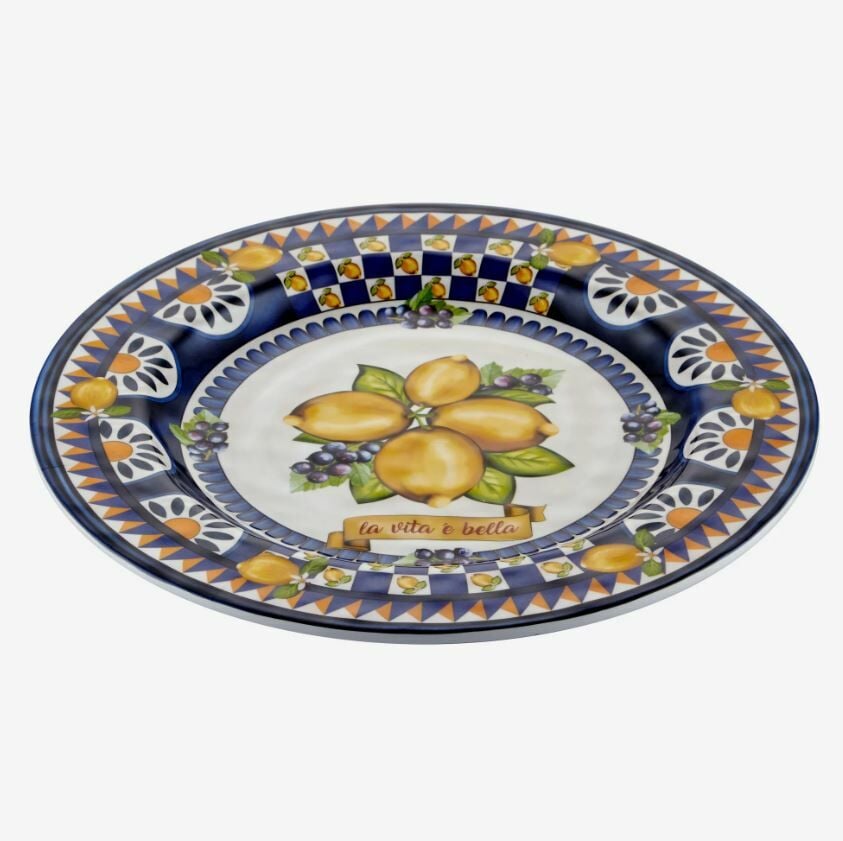 Mavi Melamin Yemek Tabağı 28 Cm Capri Collection by Chiara Alessi