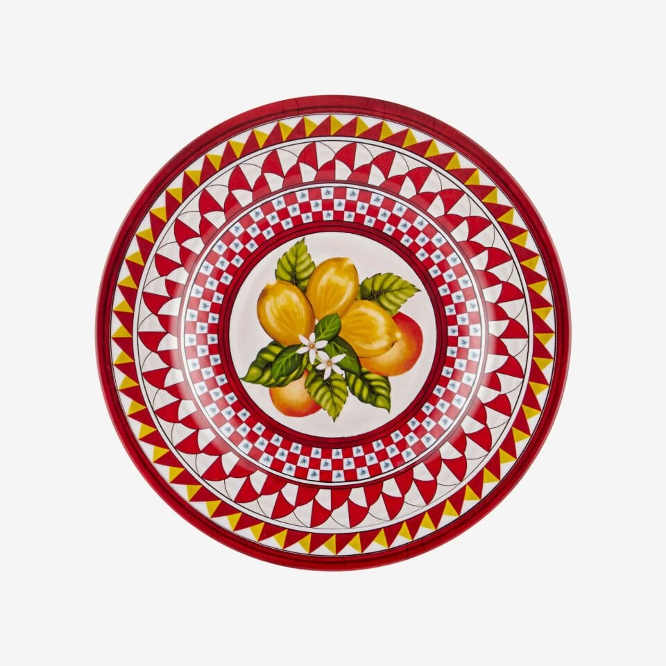 Portofino Collection by Chiara Alessi Kırmızı Melamin Kahvaltı Tabağı 21,5 Cm