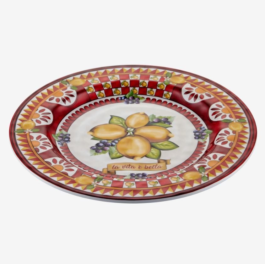 Kırmızı Melamin Yemek Tabağı 28 Cm Capri Collection by Chiara Alessi