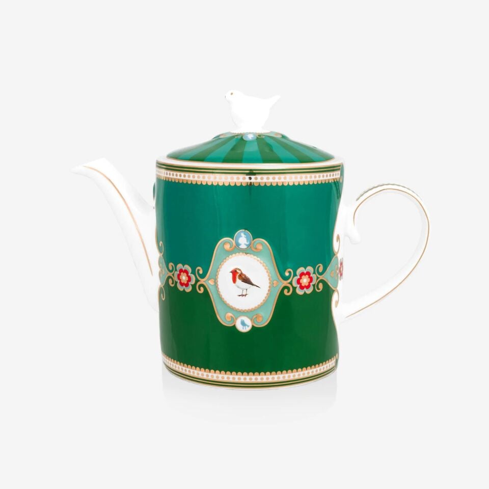 Pip Studio Love Birds Collection Yeşil Porselen Demlik 1300 Ml