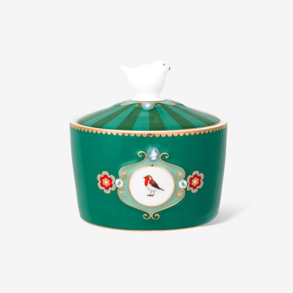 Pip Studio Love Birds Collection Yeşil Porselen Şekerlik 300 Ml