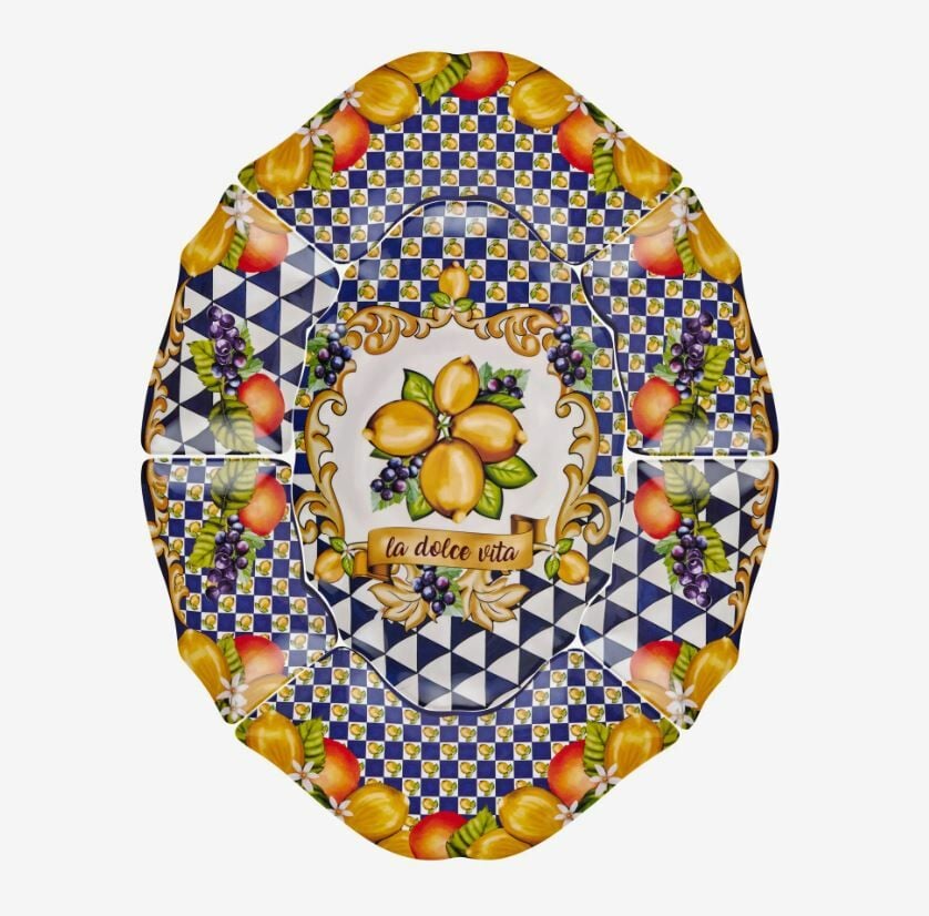 Mavi Melamin Meze Tabağı 7 Parça Capri Collection by Chiara Alessi