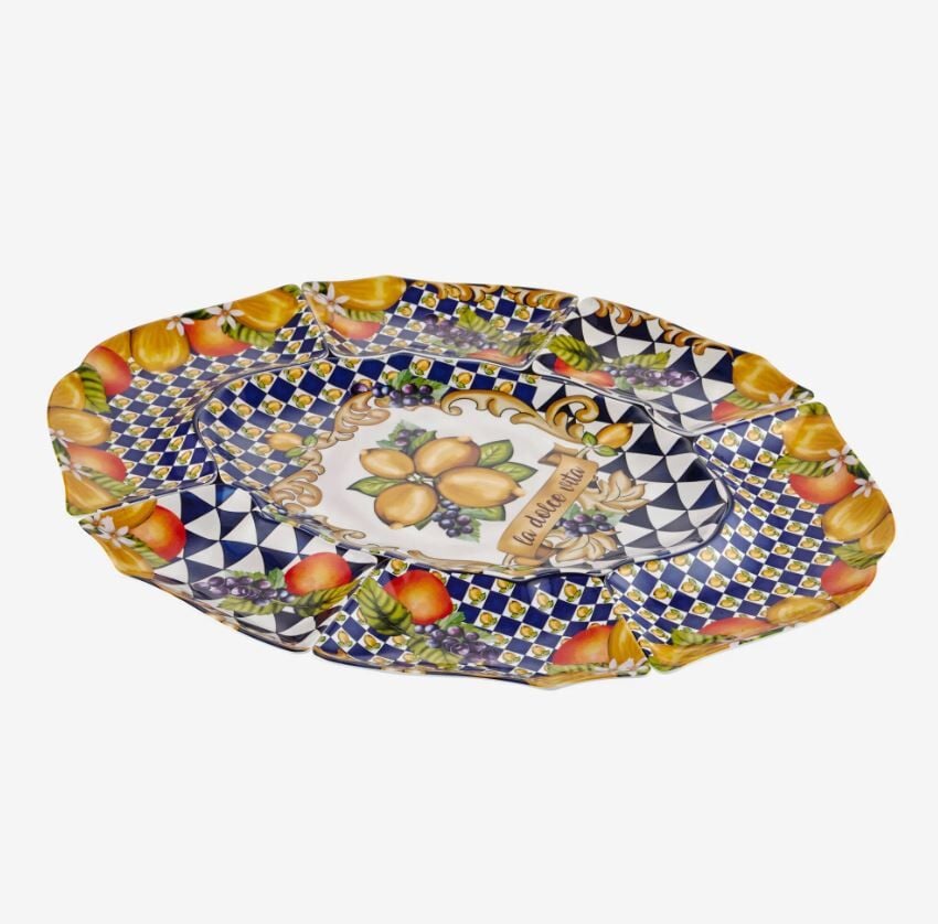 Mavi Melamin Meze Tabağı 7 Parça Capri Collection by Chiara Alessi