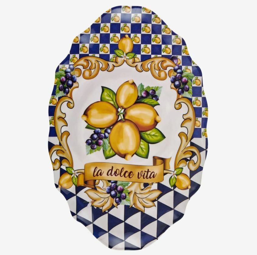 Mavi Melamin Meze Tabağı 7 Parça Capri Collection by Chiara Alessi