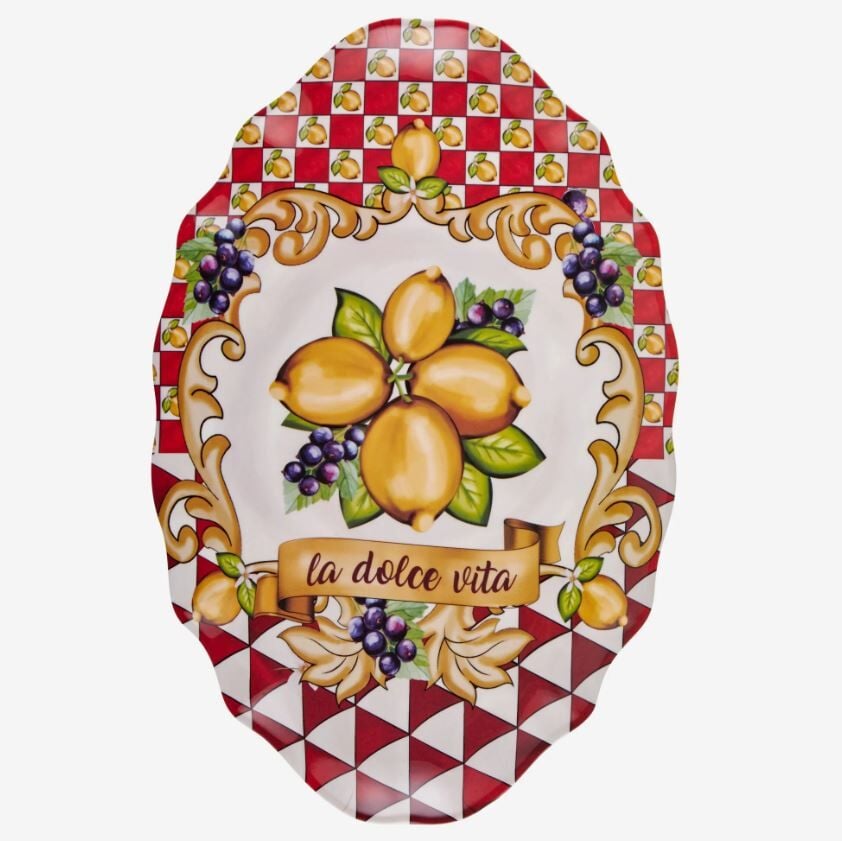 Kırmızı Melamin Meze Tabağı 7 Parça Capri Collection by Chiara Alessi