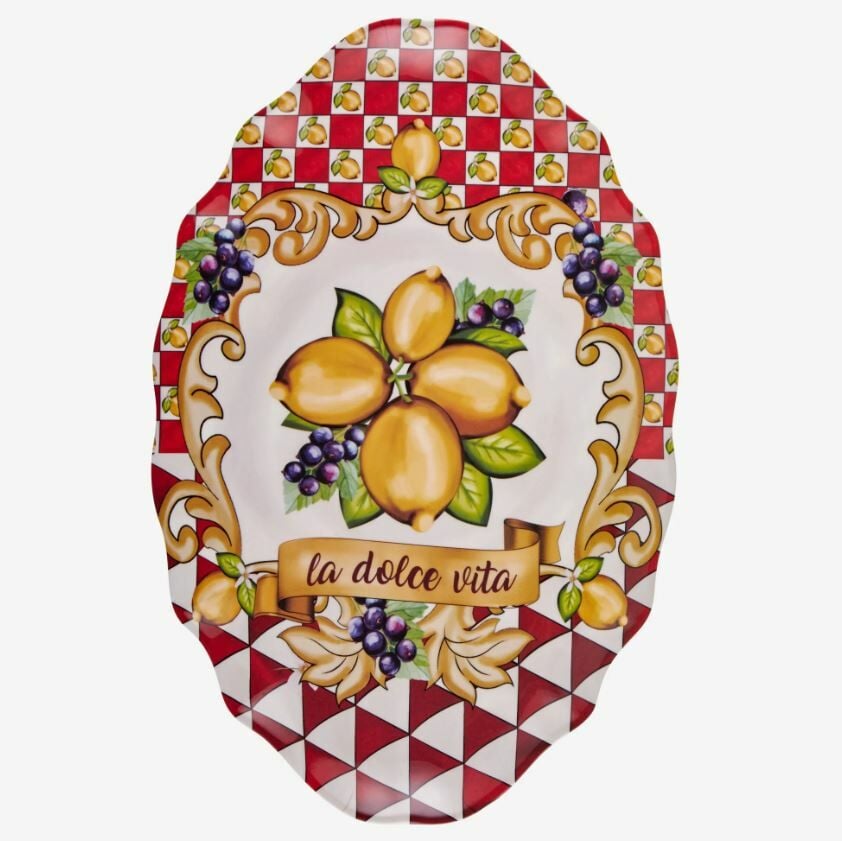 Kırmızı Melamin Meze Tabağı 7 Parça Capri Collection by Chiara Alessi