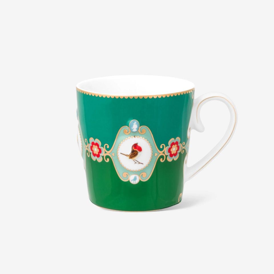 Pip Studio Love Birds Collection Yeşil Porselen Kupa 250 Ml