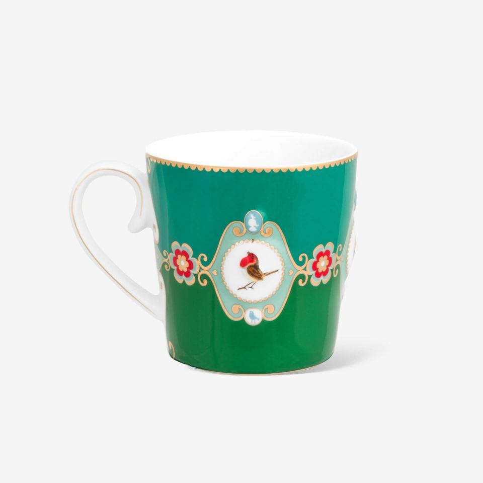 Pip Studio Love Birds Collection Yeşil Porselen Kupa 250 Ml