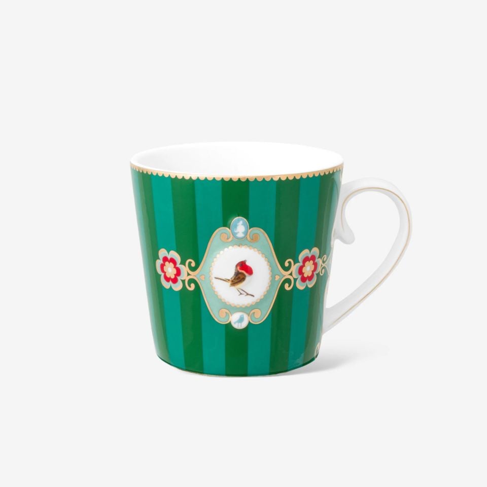 Pip Studio Love Birds Collection Yeşil Porselen Kupa 250 Ml