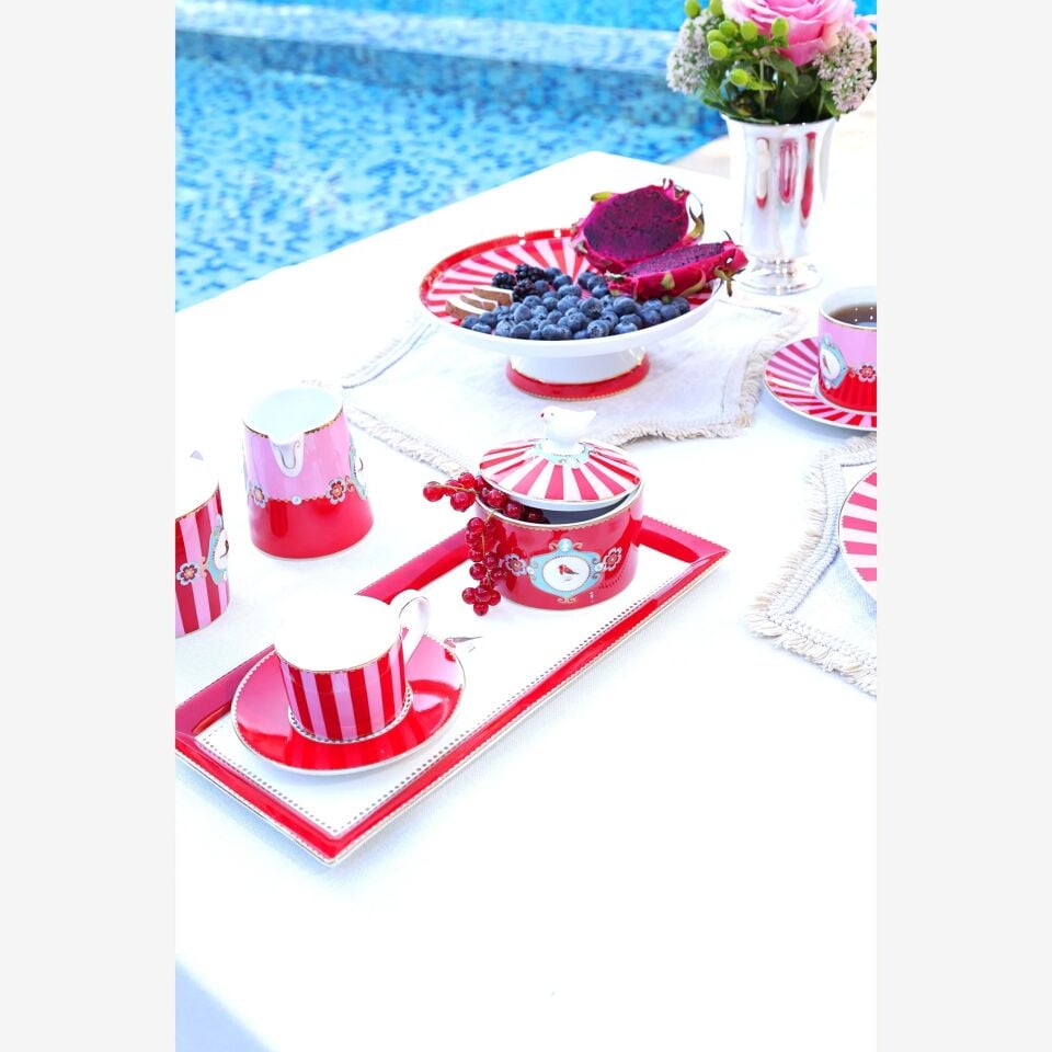Pip Studio Love Birds Collection Kırmızı Porselen Servis Tabağı