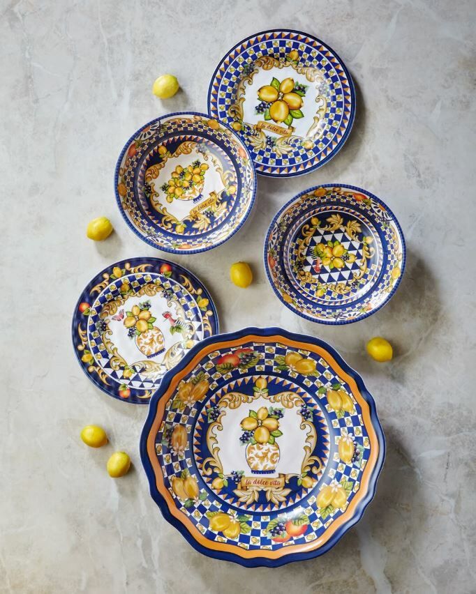 Mavi Melamin Servis Kasesi 35 Cm Capri Collection by Chiara Alessi