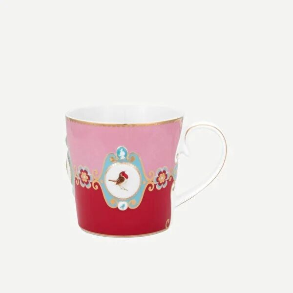 Pip Studio Love Birds Collection Kırmızı Pembe Porselen Kupa 250 Ml