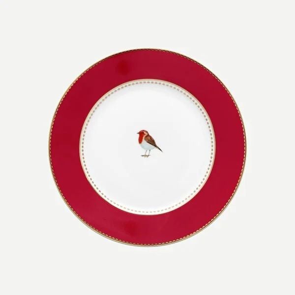 Pip Studio Love Birds Collection Kırmızı Porselen Kahvaltı Tabağı 17 Cm