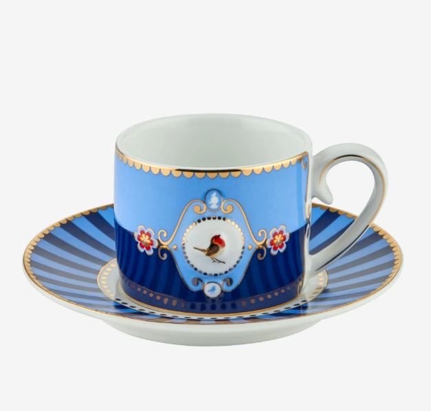 Mavi Porselen Kahve Fincanı 125 Ml Love Birds Collection by Pip Studio
