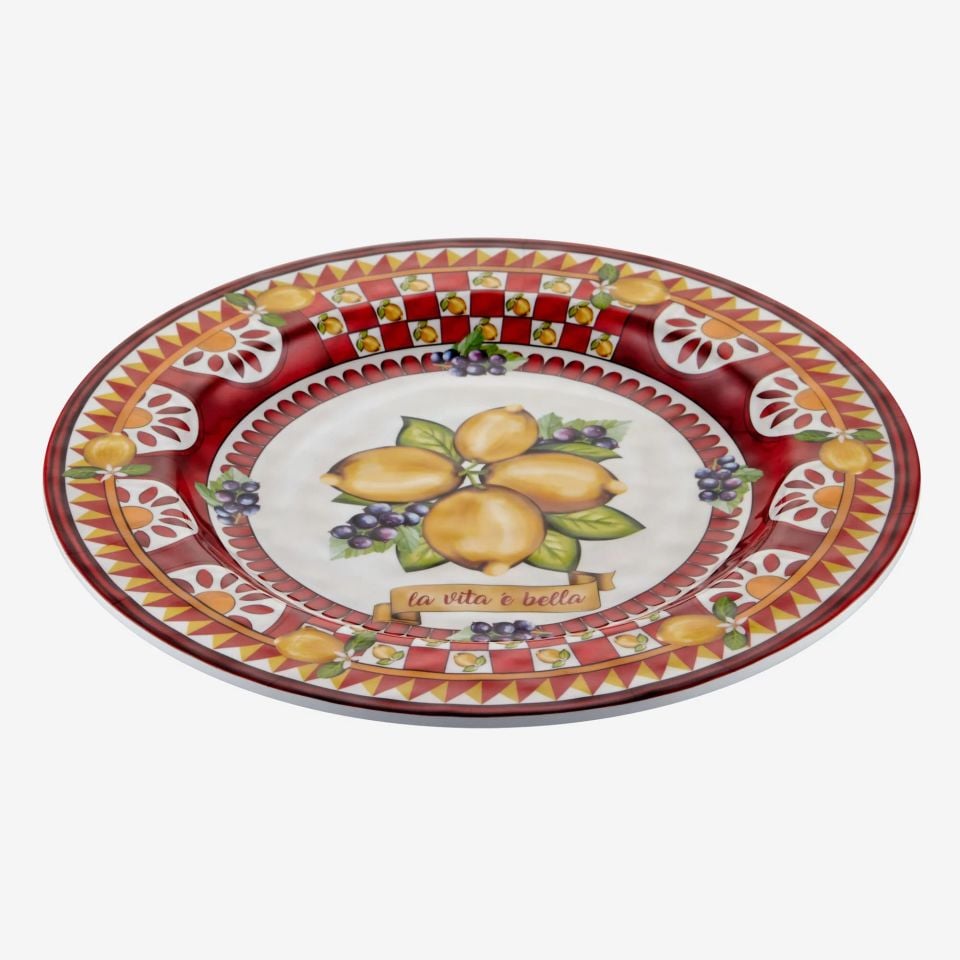 Kırmızı Melamin Yemek Tabağı 28 Cm Capri Collection by Chiara Alessi