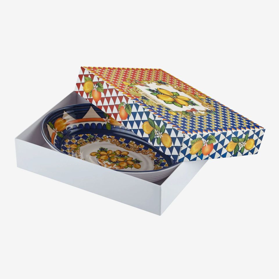 Mavi Melamin Servis Kasesi 33 Cm Capri Collection by Chiara Alessi