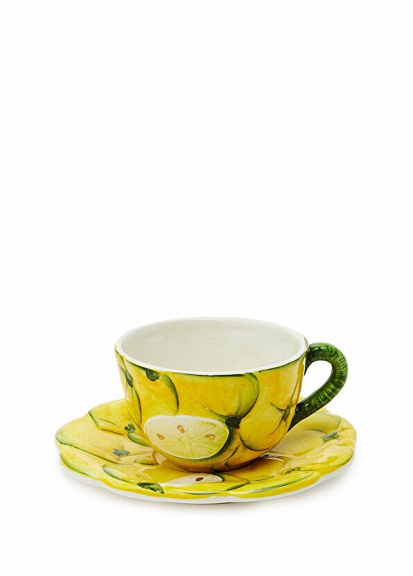 La Ceramica V.B.C Limon Desenli Çay Fincanı