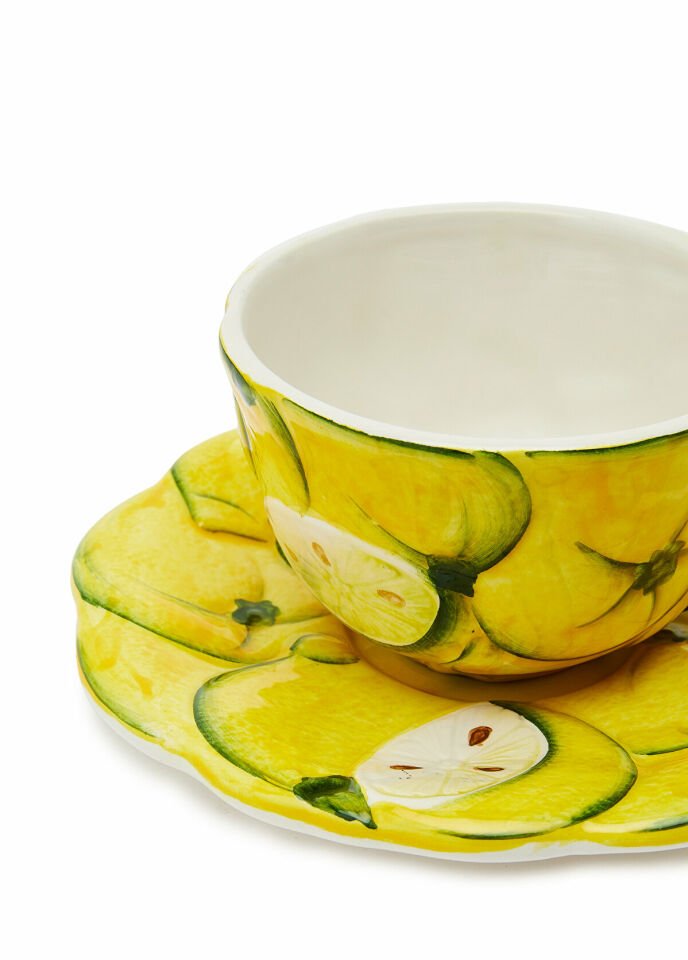 La Ceramica V.B.C Limon Desenli Çay Fincanı