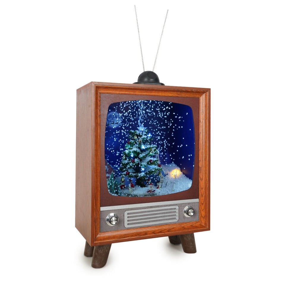 Müzikli Kar Yağan TV Noel Dekoru 51cm