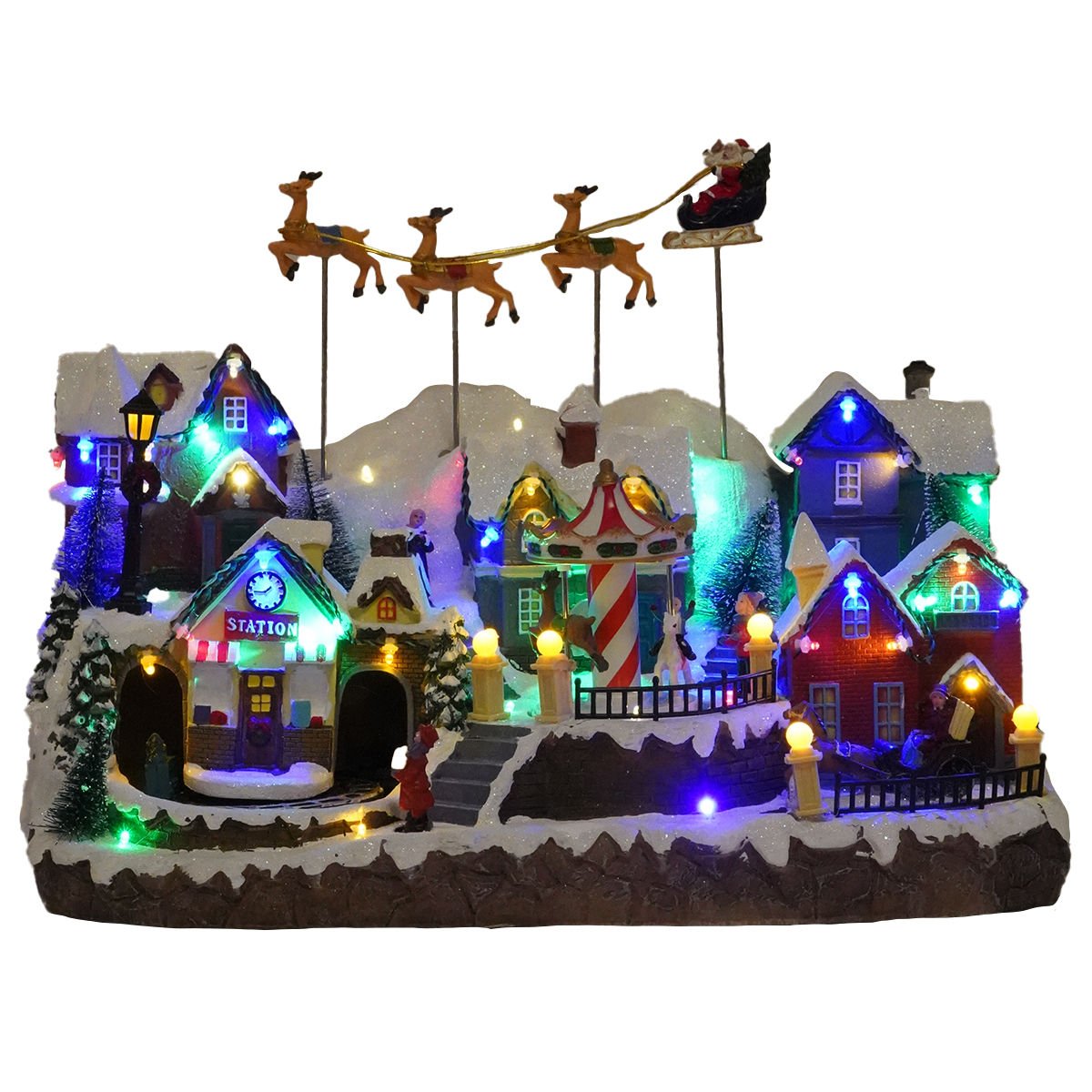 Homcom Noel Köyü Led Işıklı Işıklı Noel Sahnesi