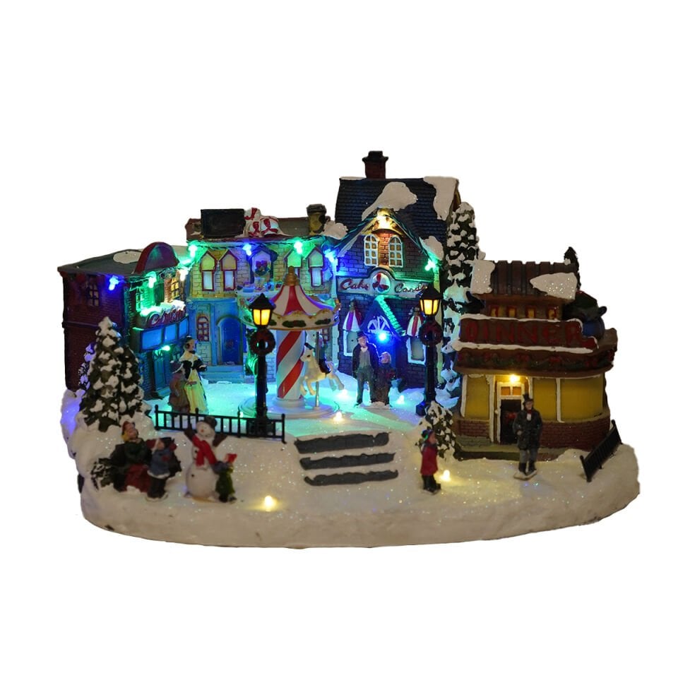 Polyresin Light Christmas Village Figurines Animated 40cm