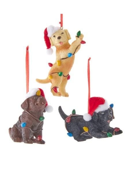 3.5''RESIN PUPPY W/LIGHT STRAND ORN