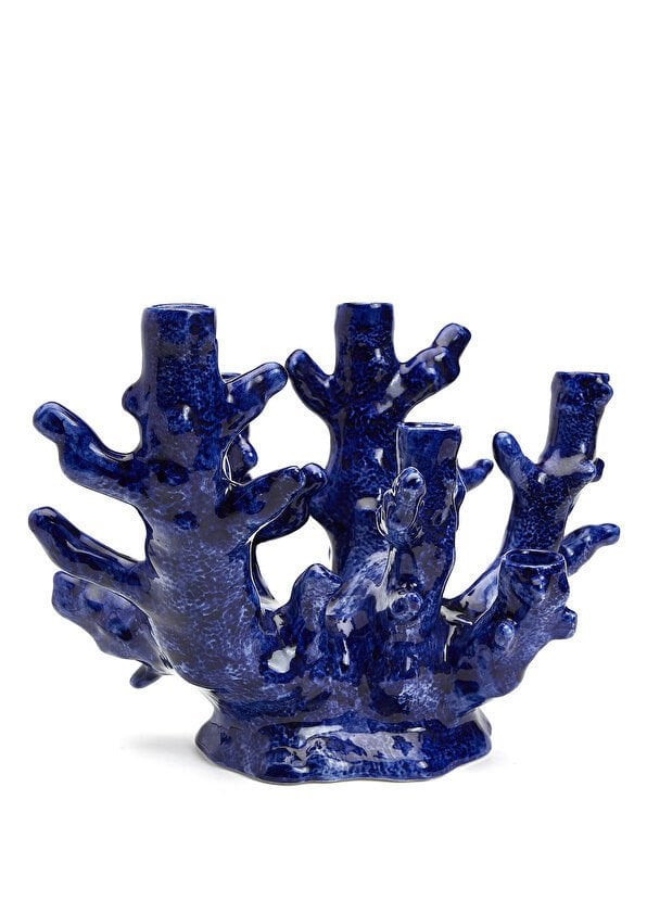La Ceramica V.B.C Mavi Mercan Formlu Şamdan