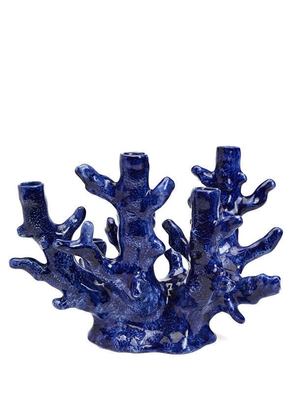 La Ceramica V.B.C Mavi Mercan Formlu Şamdan