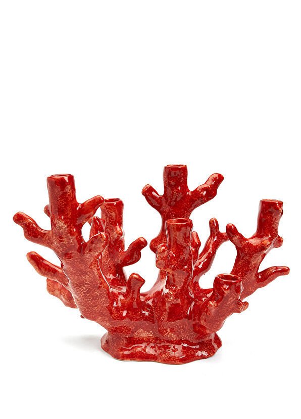 La Ceramica V.B.C Kırmızı Mercan Formlu Şamdan