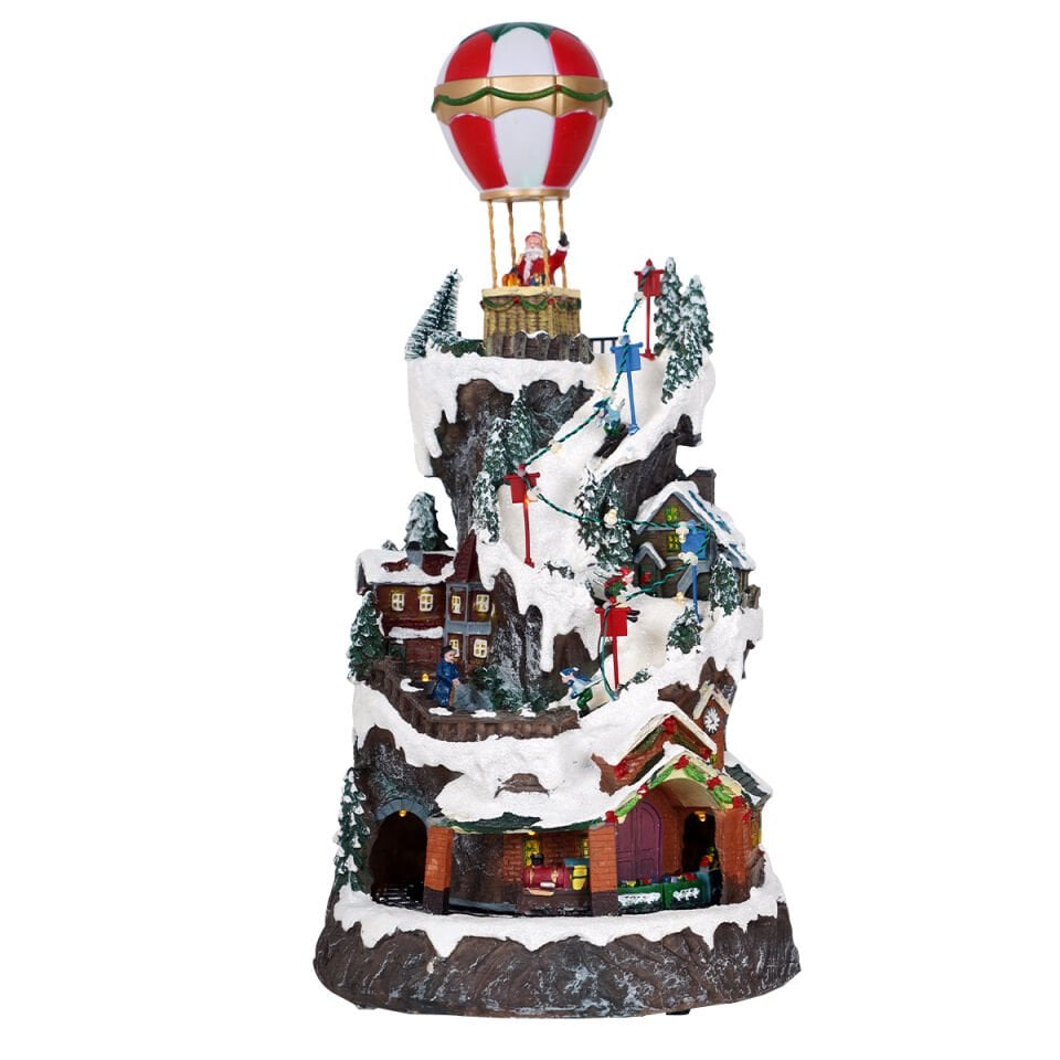 Musical Hot Air Balloons Mountain with Colorful Lights