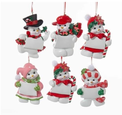 3.75-4''RESIN SNOWMAN ORN 6/ASSTD.