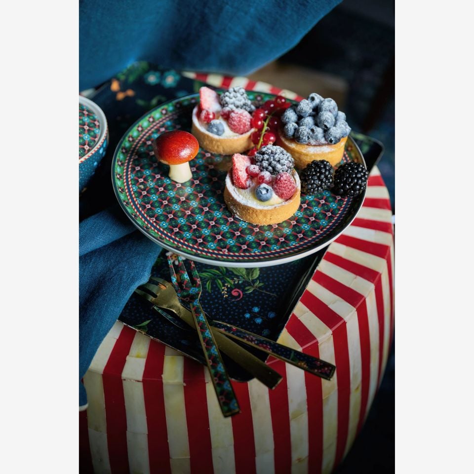 Yeşil Porselen Kek Standı 21 Cm Berry Blues Collection by Pip Studio
