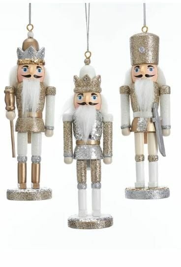 6''WOODEN CHAMPAGNE, SILVER & WHITE