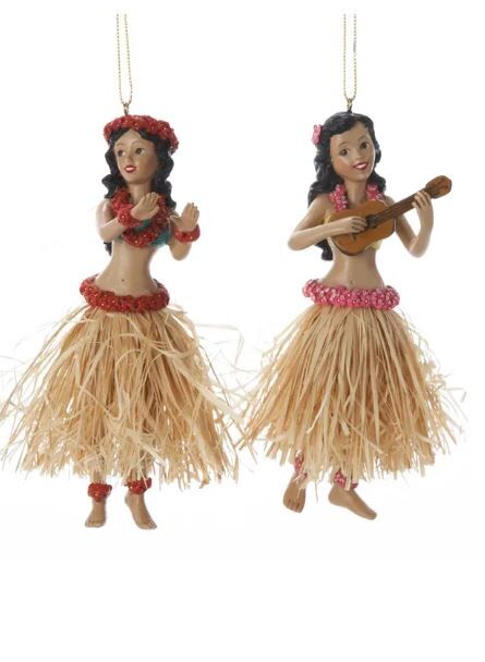 5.25''RESIN HULA DANCER ORN 2/ASSTD.