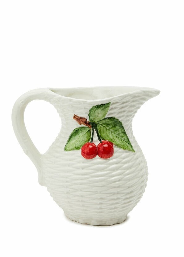 La Ceramica V.B.C Kiraz Detaylı Hasır Dokulu Sürahi