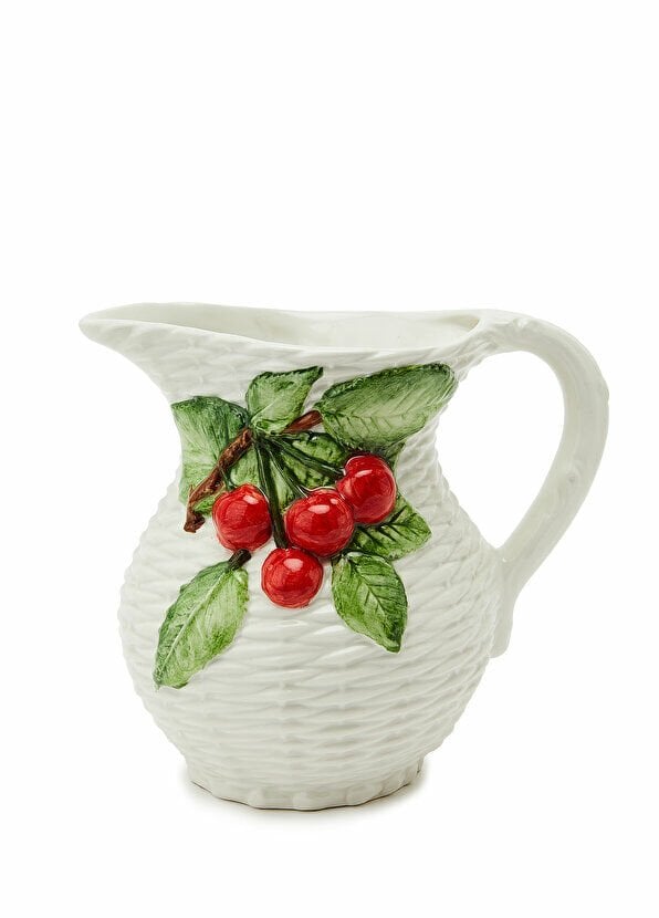 La Ceramica V.B.C Kiraz Detaylı Hasır Dokulu Sürahi