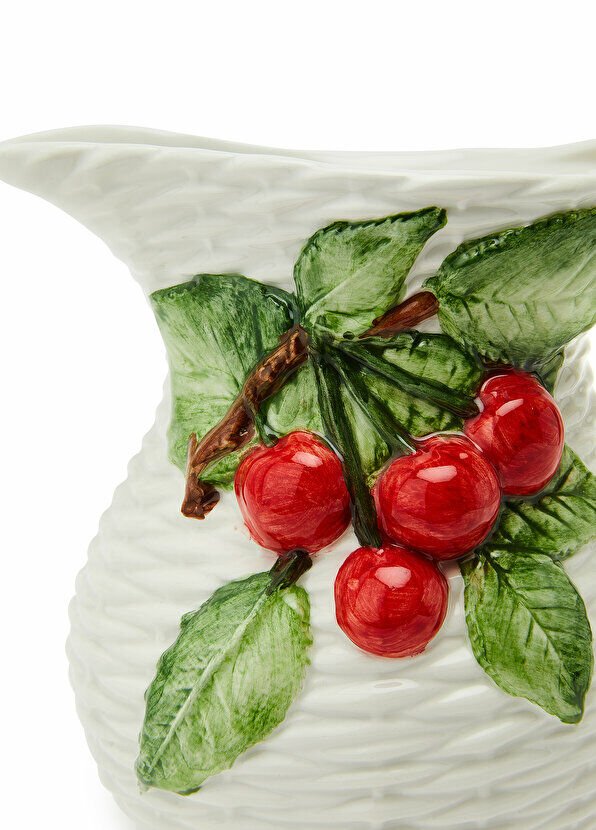 La Ceramica V.B.C Kiraz Detaylı Hasır Dokulu Sürahi
