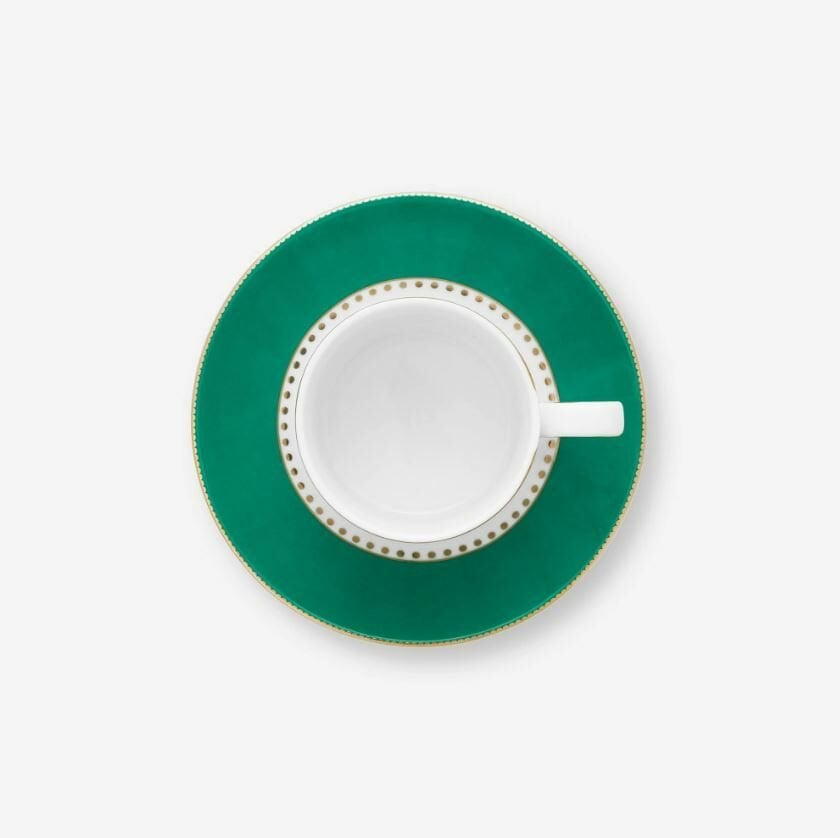 Yeşil Porselen Kahve Fincanı 125 Ml Love Birds Collection by Pip Studio