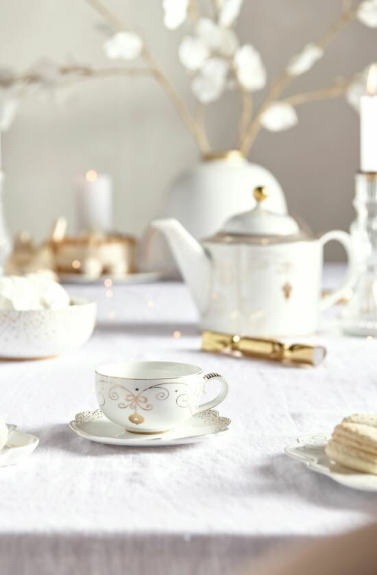 Beyaz Porselen Kahve Fincanı 125 Ml Royal Gold White Collection by Pip Studio