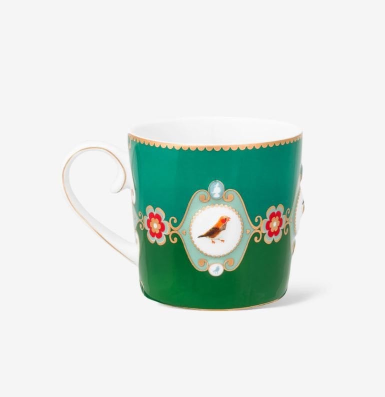 Yeşil Porselen Kupa 250 Ml Love Birds Collection by Pip Studio