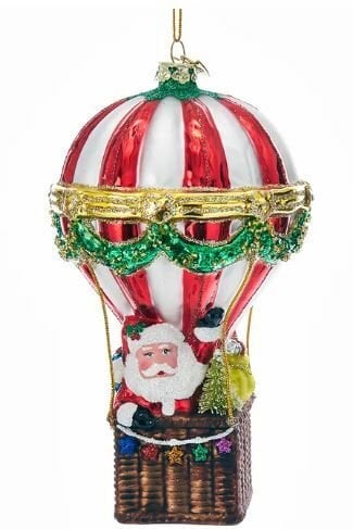 5.5''NOBLE GEMS GLASS SANTA IN HOT A