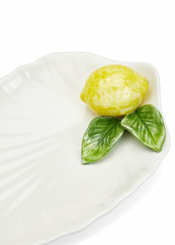 AnnaLuma Beyaz Limon Formlu Tabak