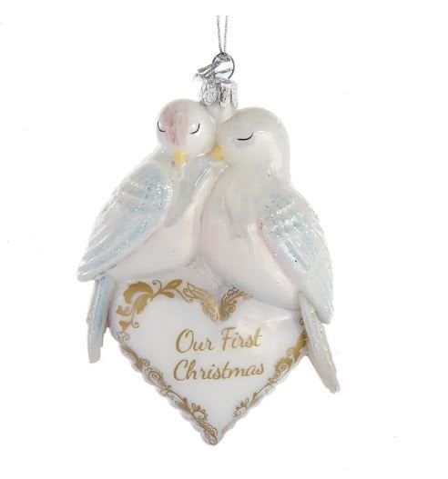 4.75''NOBLE GEMS GLASS DOVES ''OUR FI