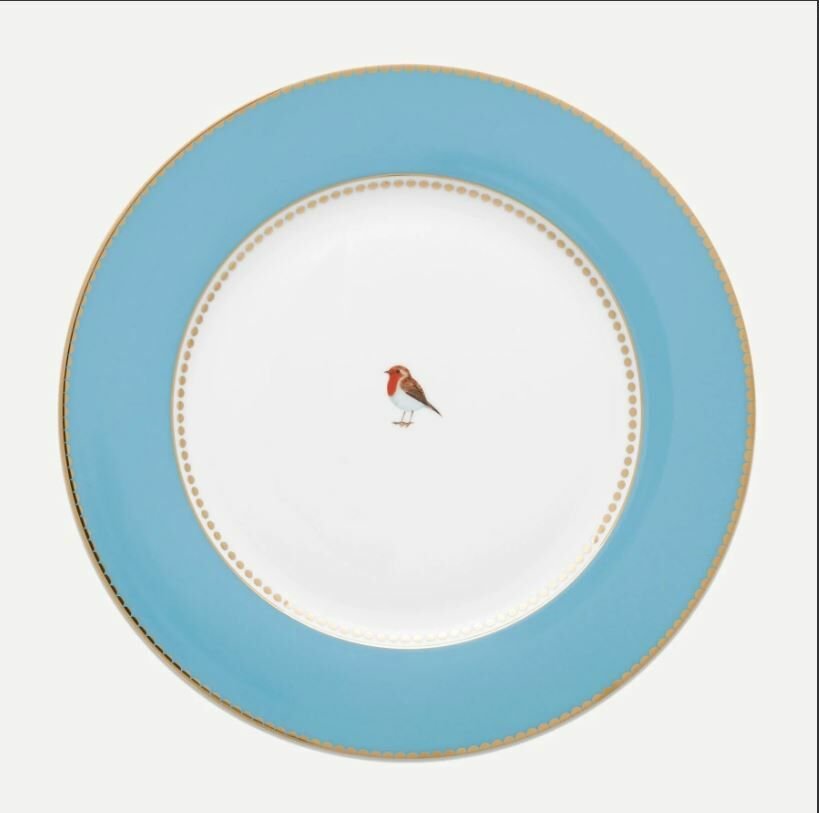 Mavi Porselen Yemek Tabağı 26,5 Cm Love Birds Collection by Pip Studio