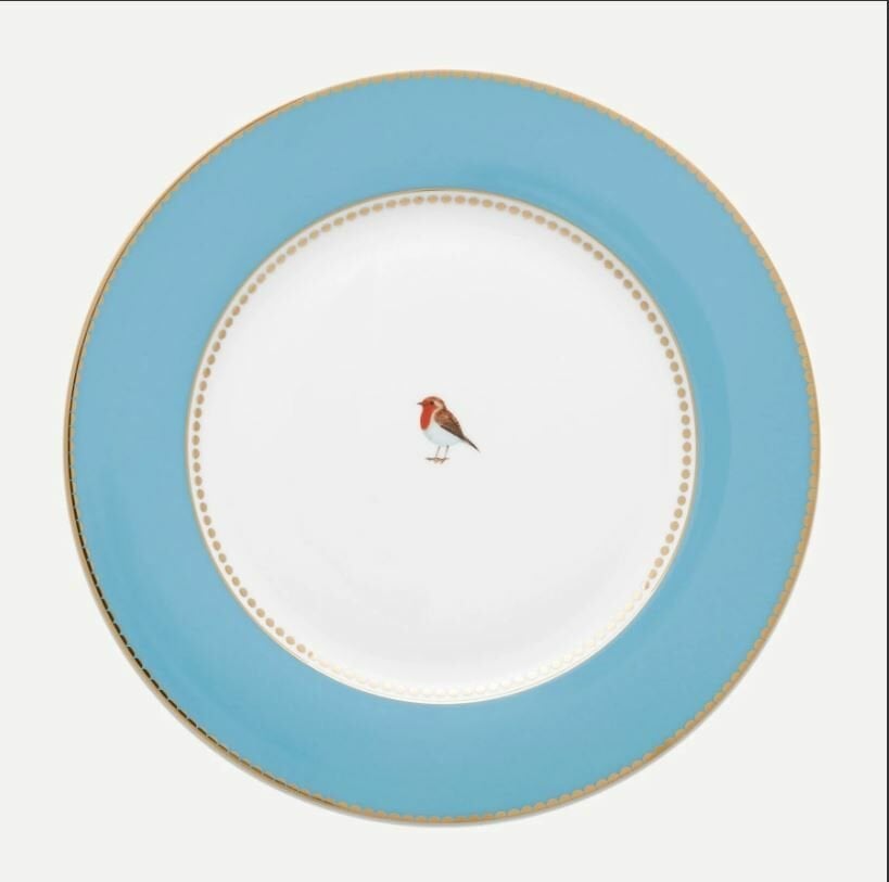 Mavi Porselen Yemek Tabağı 26,5 Cm Love Birds Collection by Pip Studio