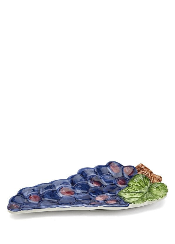 V.B.C La Ceramica Beyaz Yeşil Üzüm Dokulu Kaşıklık