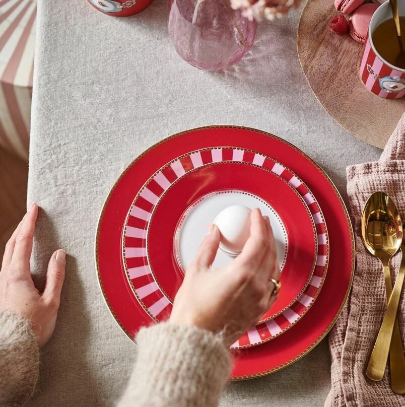 Kırmızı Porselen Yemek Tabağı 26,5 Cm Love Birds Collection by Pip Studio