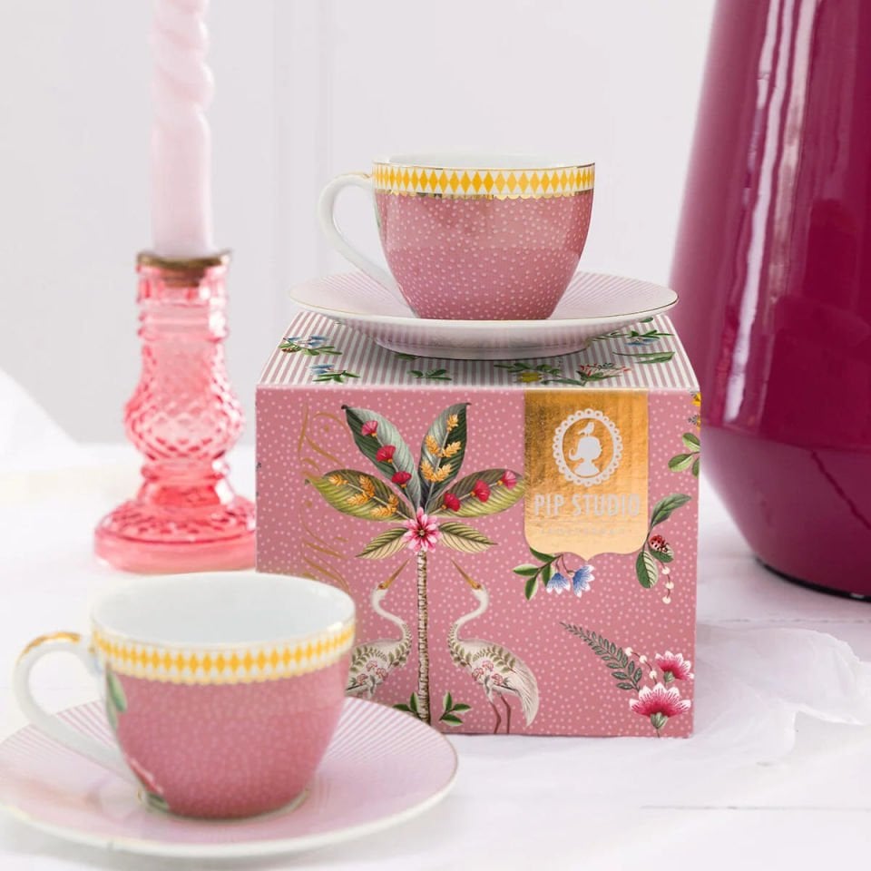 La Majorelle İkili Pembe Kahve Fincanı Seti 120 ml.