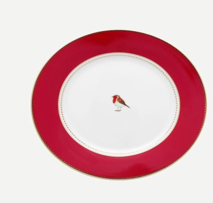 Kırmızı Porselen Kahvaltı Tabağı 21 Cm Love Birds Collection by Pip Studio
